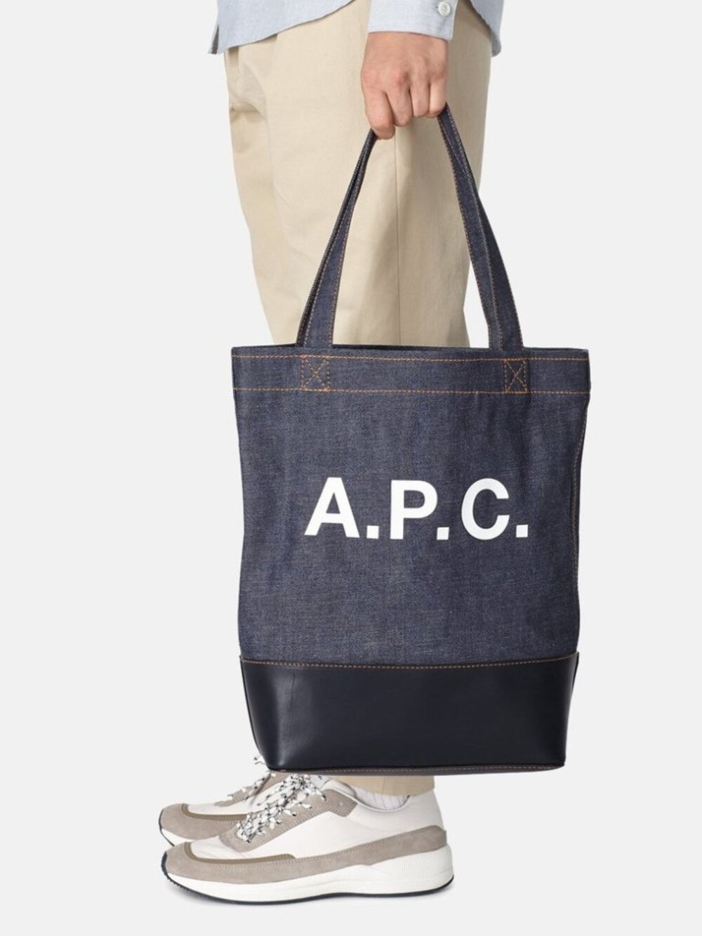 A.P.C Indigo & Navy Denim Axelle Tote Bag